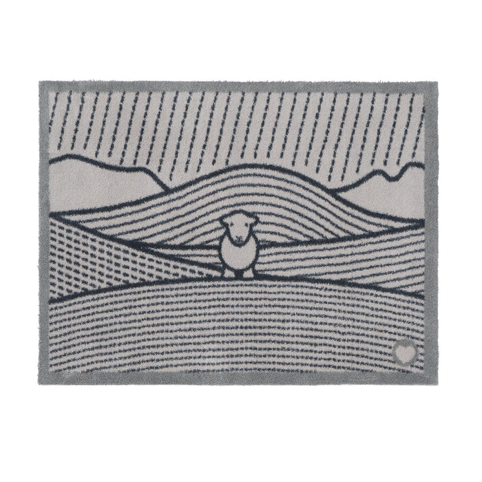 Herdy Lines Doormat- A cotton doormat featuring a Herdy in a field.