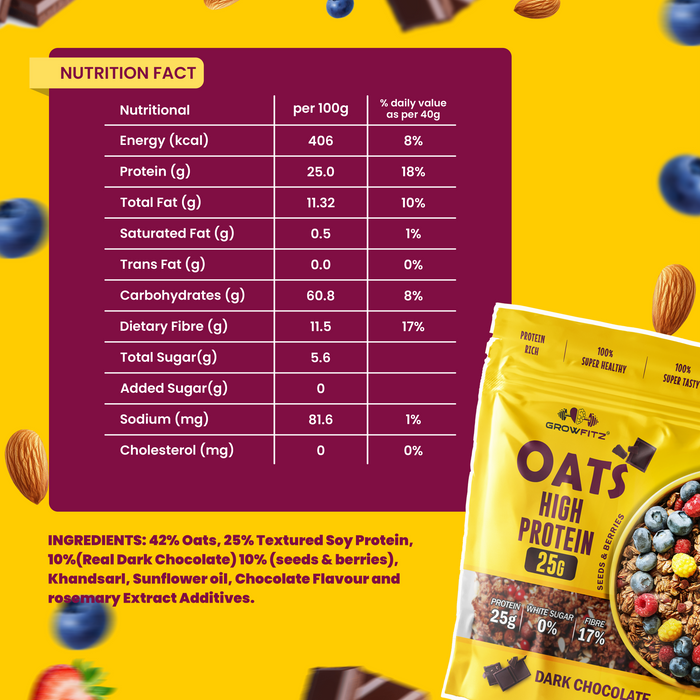 High Protein Chocolate Oats | 25g Protein | 800g