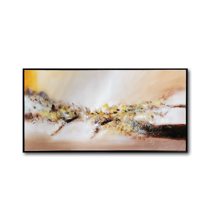 Huge Framed Abstract Handmade Oil Painting on Stretched Canvas