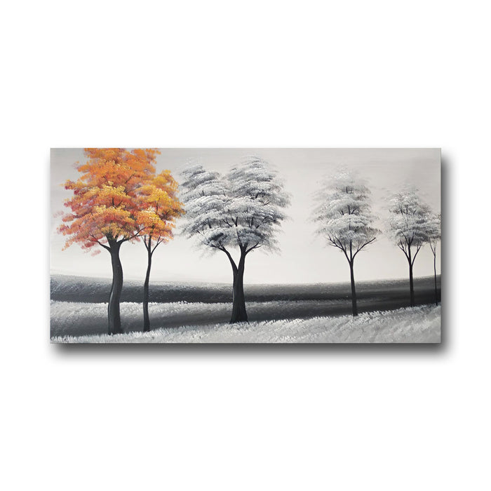 Huge Handmade Oil Painting of Orange Landscape  on Stretched Canvas