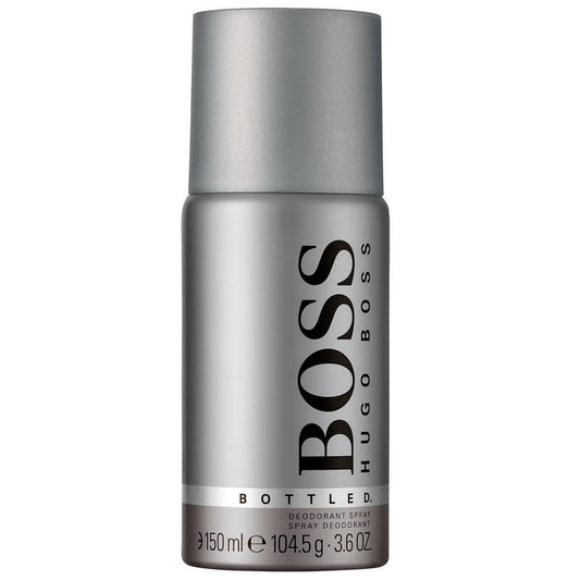 Hugo Boss BOSS Bottled deodorant spray 150ml, anti-perspirant in a sleek bottle with a silver cap and branding.