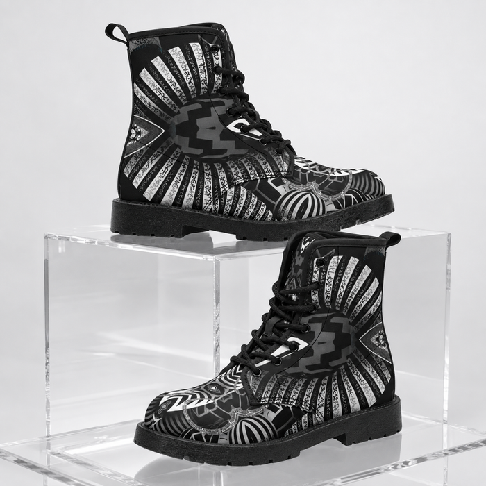 Hypnotica Monochrome Combat Boots