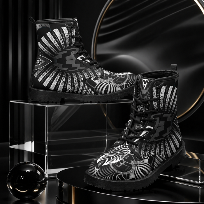 Hypnotica Monochrome Combat Boots