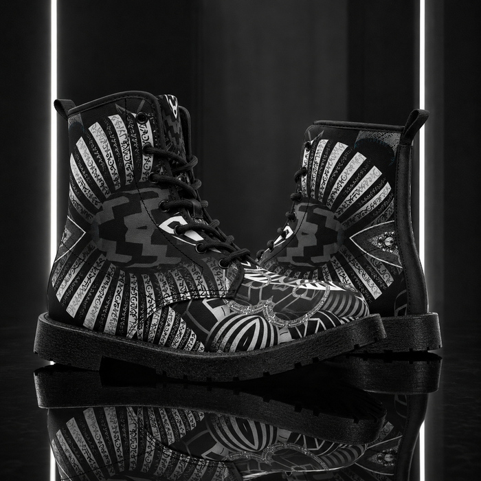 Hypnotica Monochrome Combat Boots