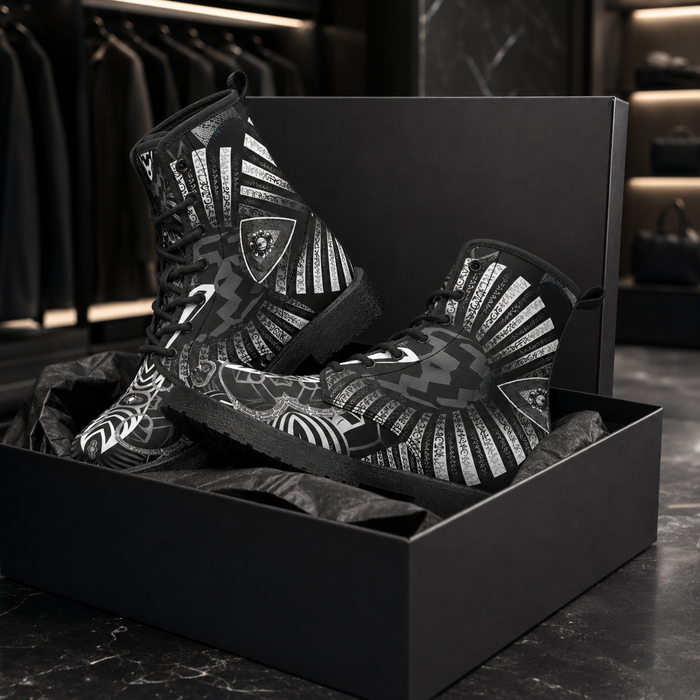 Hypnotica Monochrome Combat Boots