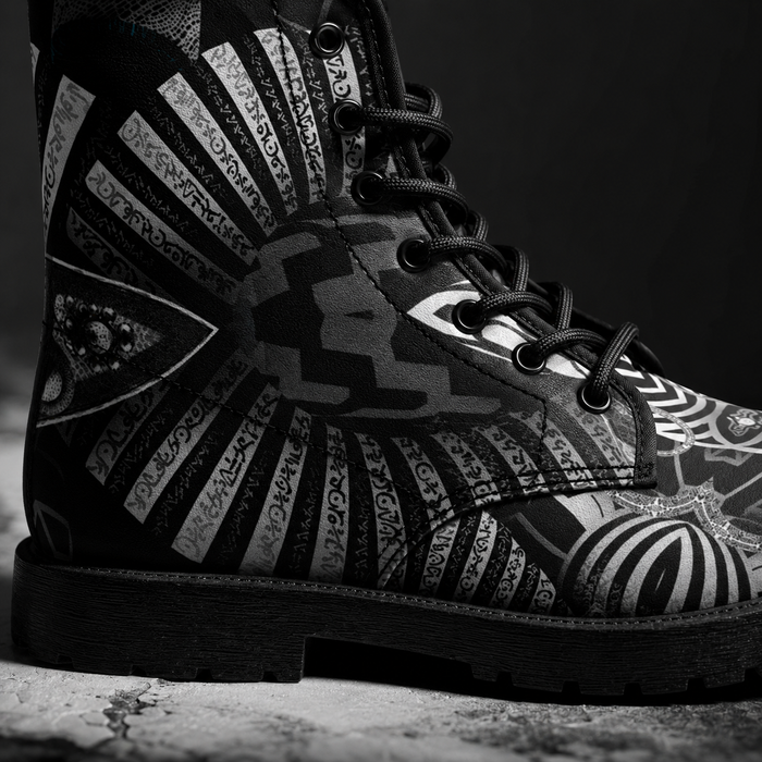 Hypnotica Monochrome Combat Boots