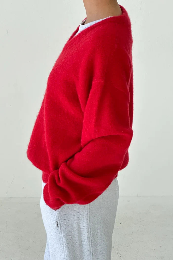 James Mohair Sweater in Red