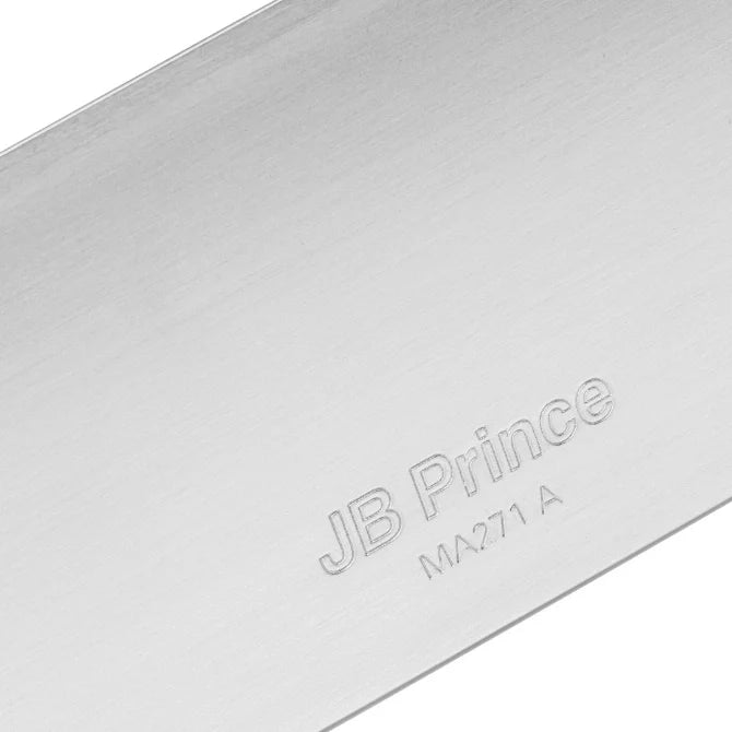 JB Prince Seamless Half Sheet Pan Extender - 2.4 inches high closeup showing JB Prince logo MA271 A.