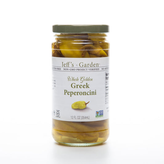 Jeff's Garden Whole Golden Greek Peperoncini 354ml