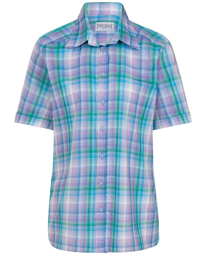 Josephine Checked Pure Cotton Blouse - Image 2 - Country Collection