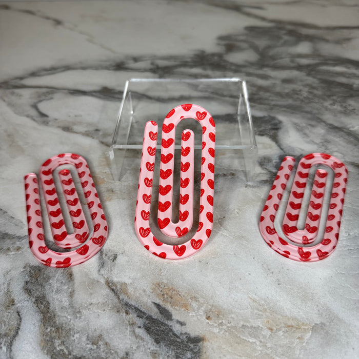 Jumbo Paperclip - Doodle Hearts