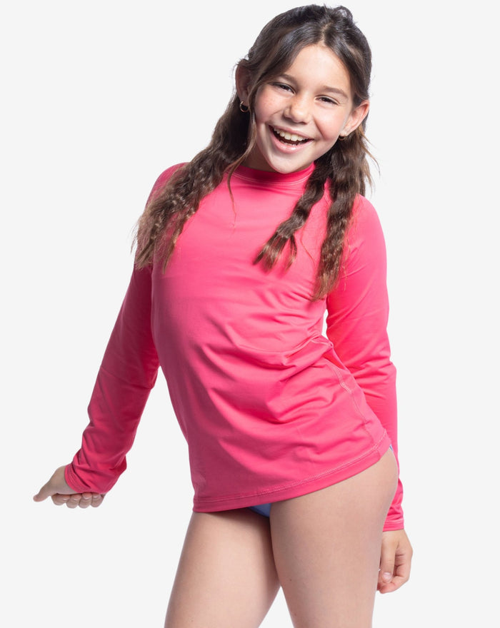 Girl wearing watermelon top over a swimsuit. (Style 1005K) - BloqUV