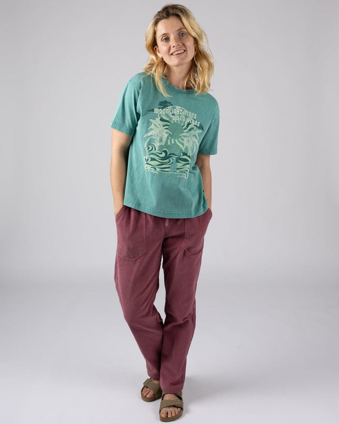 Last Light Womens Boxy Short Sleeve T-Shirt in Blue