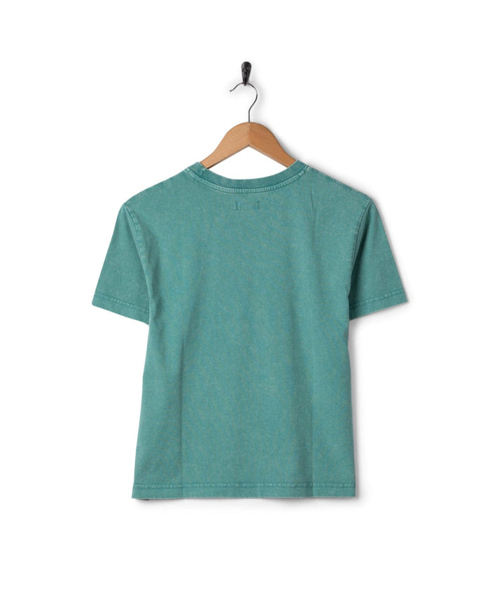 Last Light Womens Boxy Short Sleeve T-Shirt in Blue