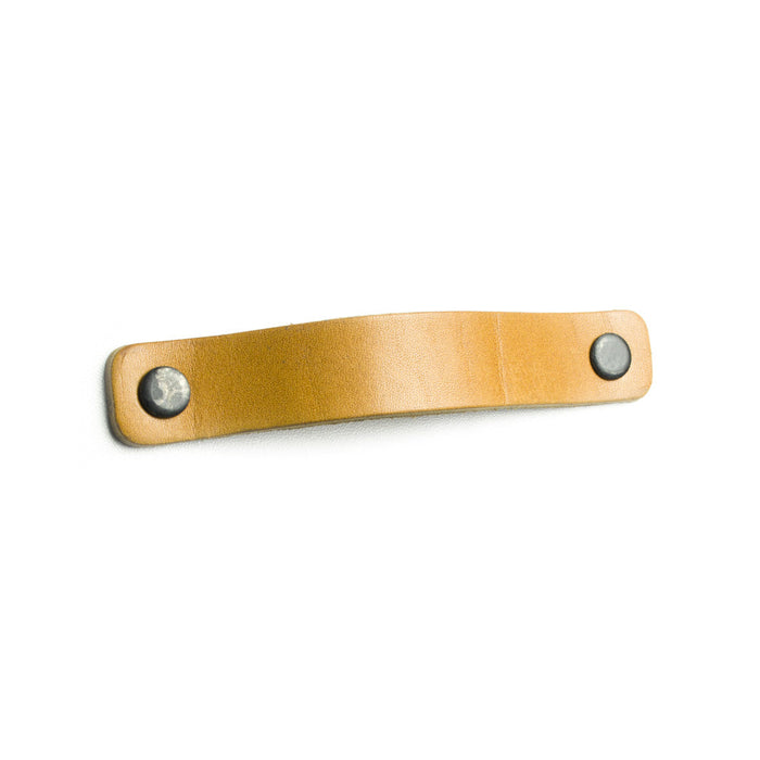 Leather handle rectangular 96mm - 160mm – Cognac / Black – Furnica