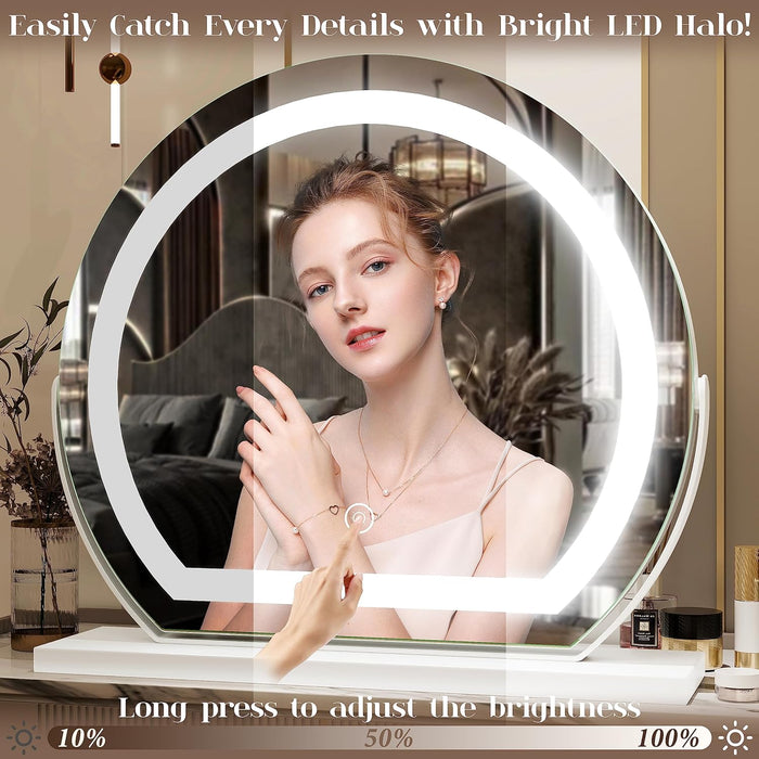 Led Vanity Mirror Flat Bottom Rounded (3 Led Lights)
