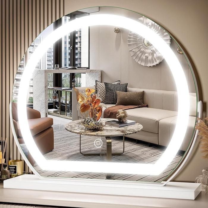 Led Vanity Mirror Flat Bottom Rounded (3 Led Lights)