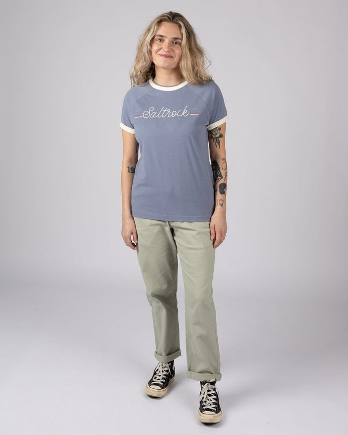 Links  Womens Short Sleeve Ringer T-Shirt in Blue