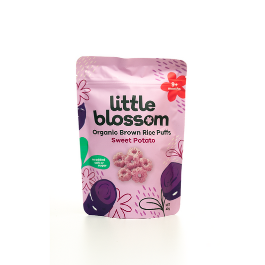 Little Blossom Organic Brown Rice Sweet Potato Puffs 40g