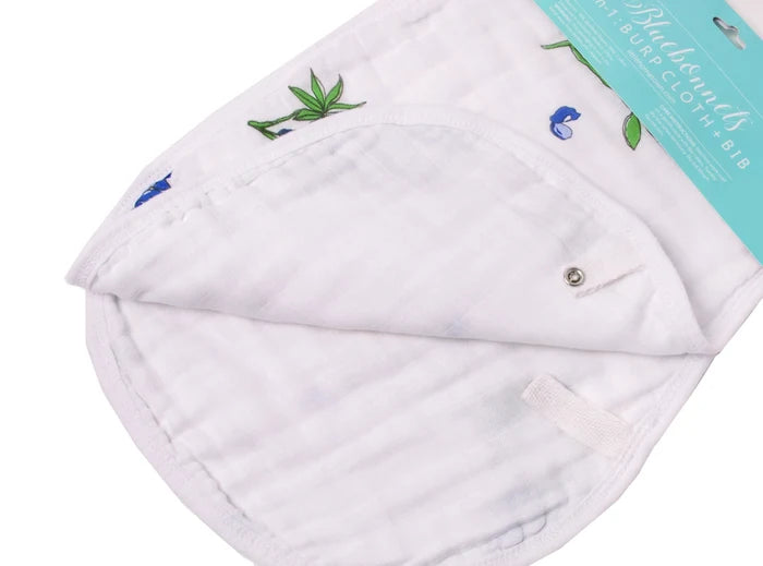 Little Hometown 2-in-1 Burp Cloth & Bib: Bluebonnets