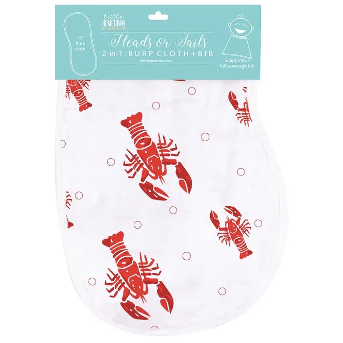 Little Hometown 2-in-1 Burp Cloth & Bib: Heads or Tails