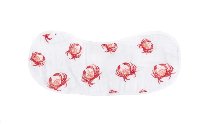 Little Hometown 2-in-1 Burp Cloth & Bib: Pink Crab