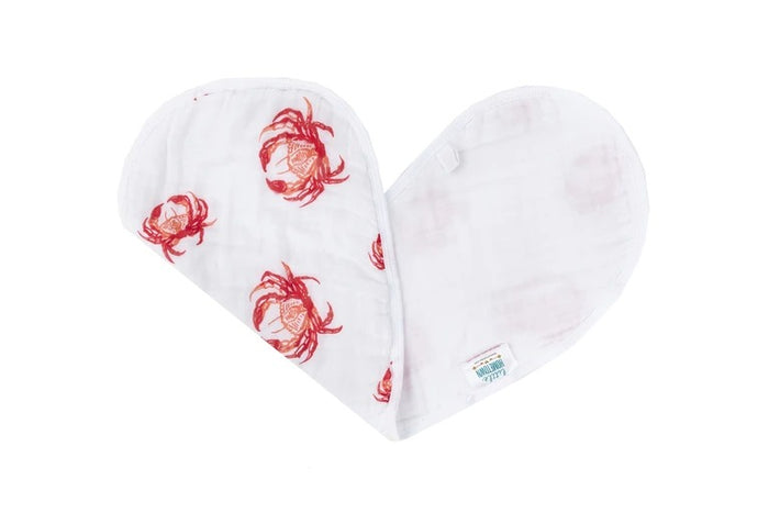 Little Hometown 2-in-1 Burp Cloth & Bib: Pink Crab