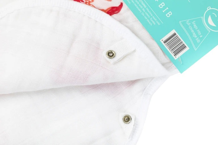 Little Hometown 2-in-1 Burp Cloth & Bib: Pink Crab