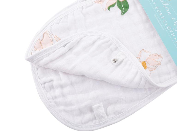 Little Hometown 2-in-1 Burp Cloth & Bib: Southern Magnolia