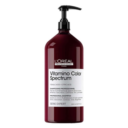 L'Oréal Paris Vitamino Spectrum Shampoo 1500ml bottle, professional hair care shampoo and conditioner for vibrant, healthy hair.