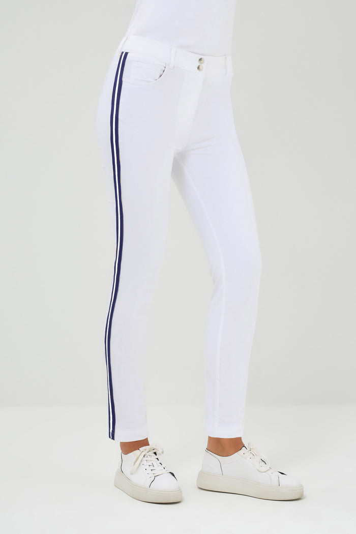 Luli Stripe Performance Cotton Skinny Pant