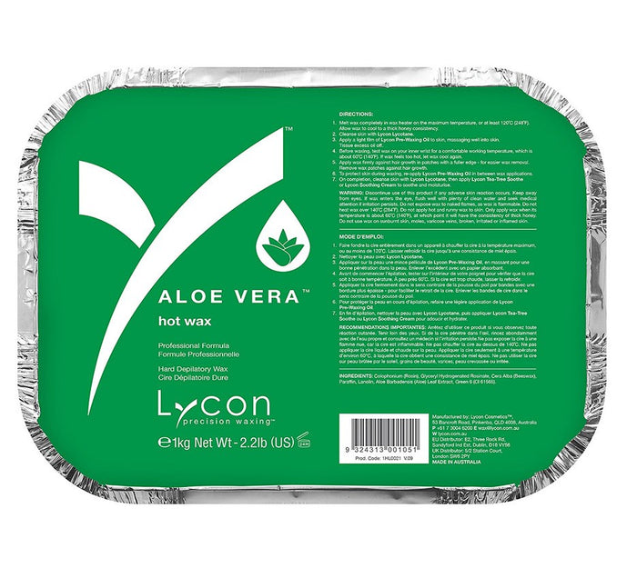 Lycon Aloe Vera Hot Wax With Cooling Aloe Vera Exceptional Grip -  1kg