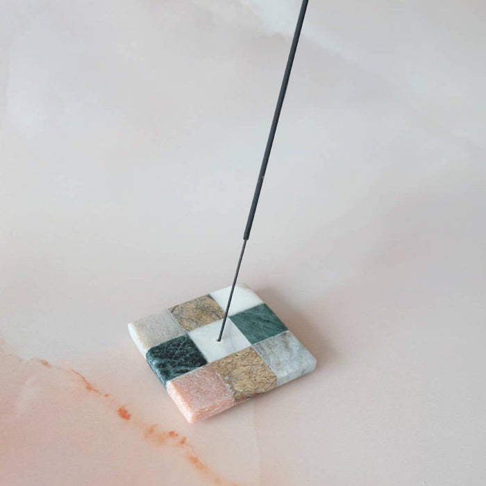 Marble Check Incense Holder