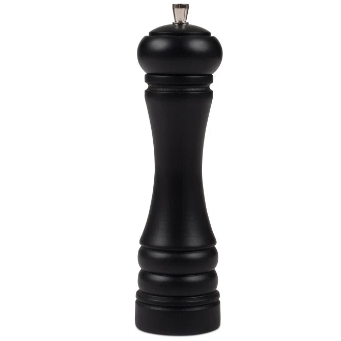 Black pepper mill on a white background