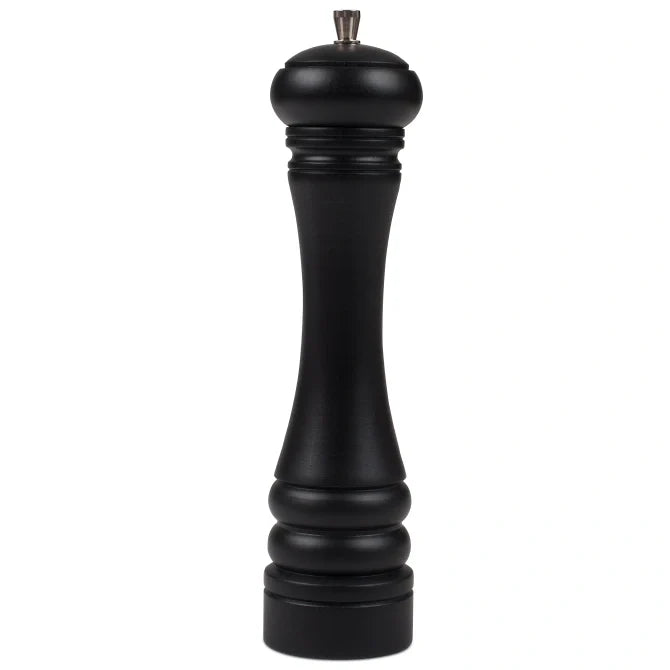 Black pepper mill on a white background