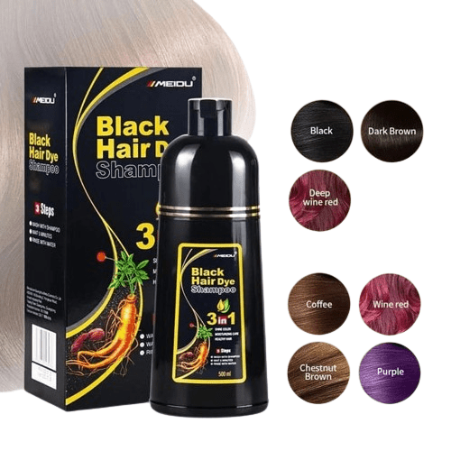 Meidu 3 - in - 1 Coffe Hair Dye Shampoo – Quick Color, Moisture & Herbal Care - TRUECOLOR WHOLESALE