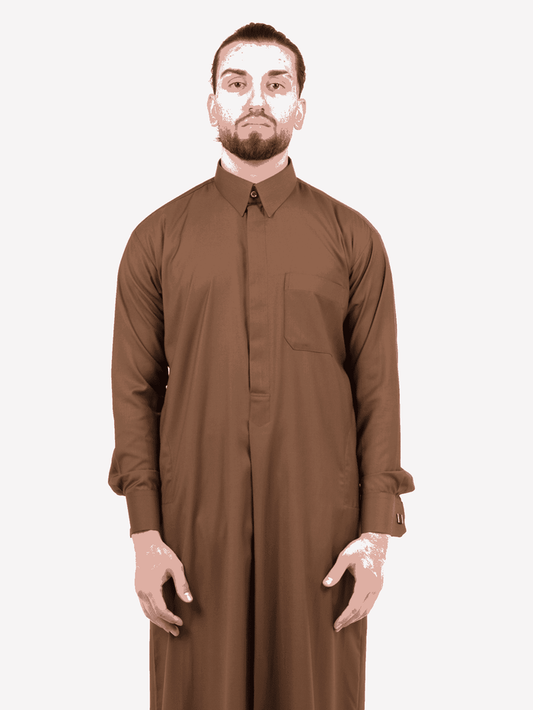 Mens Copper Cashmere Wool Qatari Thobe