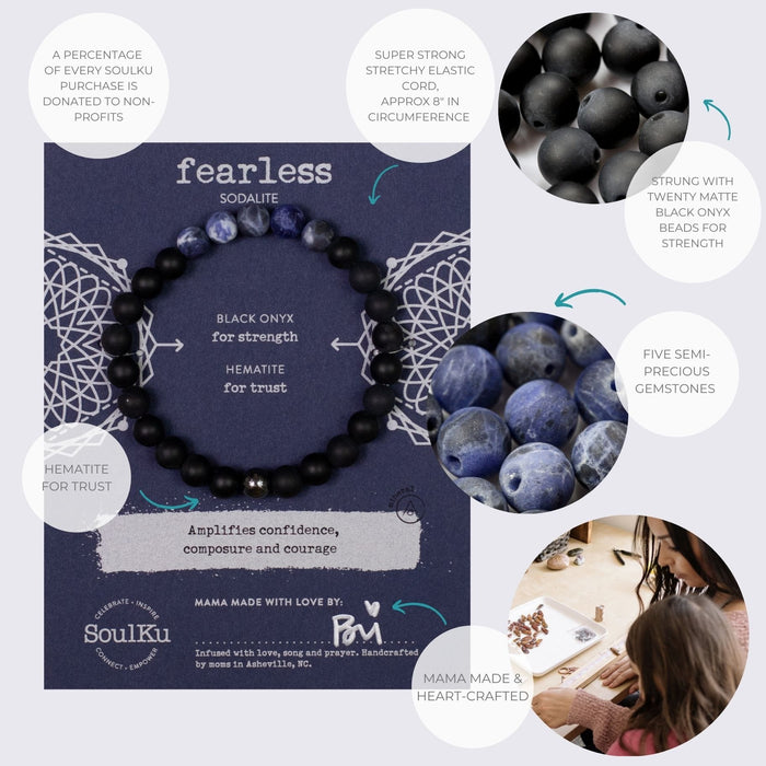 Men's Sodalite Gemstone Bracelet - Fearless