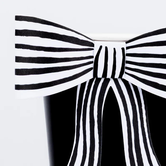 Meri Meri Black & White Striped Bow Cups