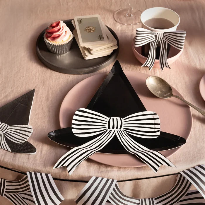 Meri Meri Black & White Striped Bow Cups