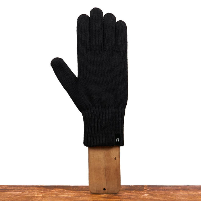 Merino Wool and Recycled Poly Gloves in Black
