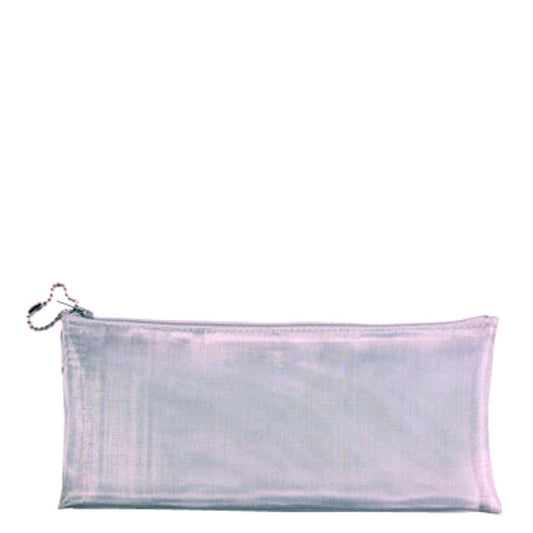 Silver Cosmetic Travel Bag 4 x 9" Eyeliner, lip pencil