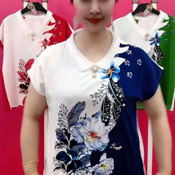 MF05542 Women's Short-Sleeved Baby Collar Shirt