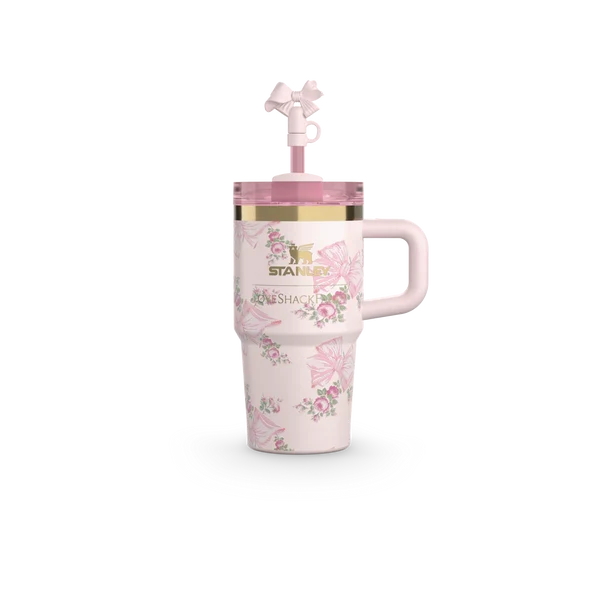 Mini Stanley Quencher H2.0 Tumbler 20 oz - LoveShackFancy Holiday Blush Pink