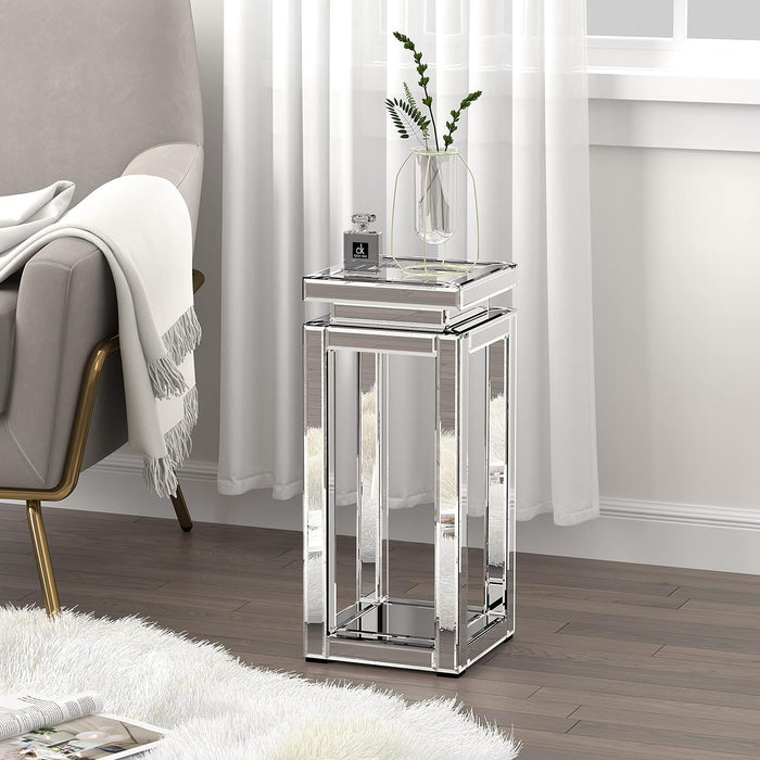 Mirrored Accent Table for Bedroom Office Hallway Entryway