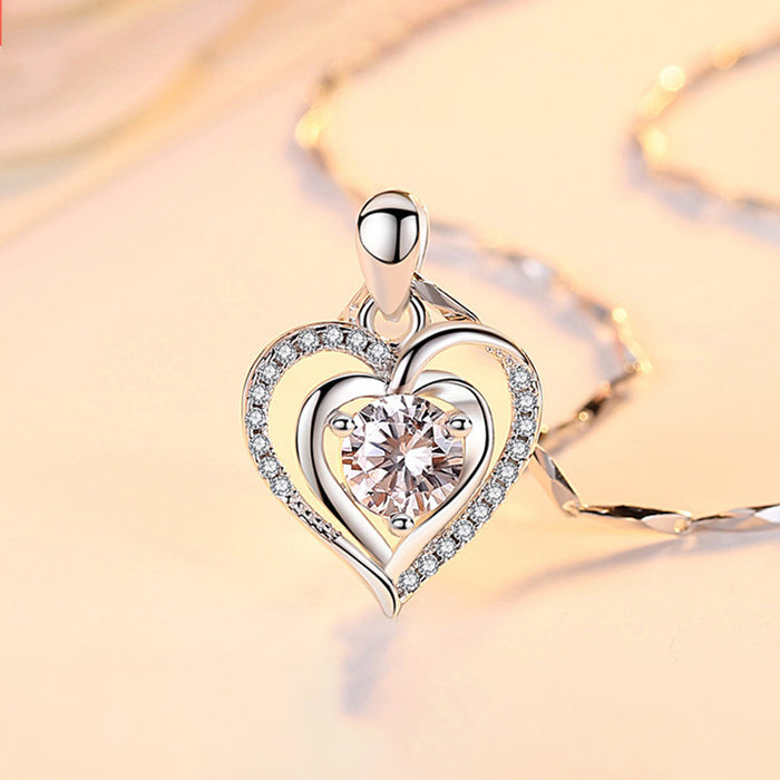 MJ00286 Silver အသဲစိန်ပွင့် ဆွဲကြိုးလေး