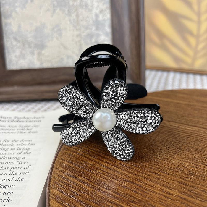 MJ06296 Luxury Rhinestone Flower Hair Clip ( 2pcs )
