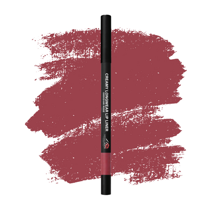 Lip liner with a red swatch on a white background