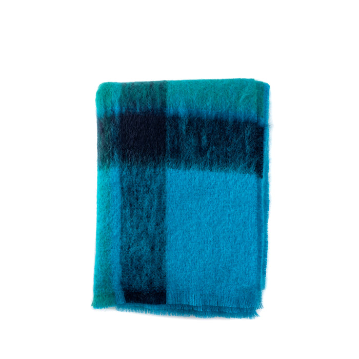 Green Grove Weavers ecoss throw blanket in ultramarine plaid