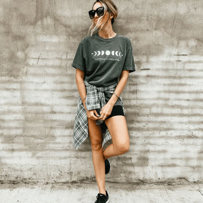 Moon Phase Tee - Pepper - Mommy Apparel